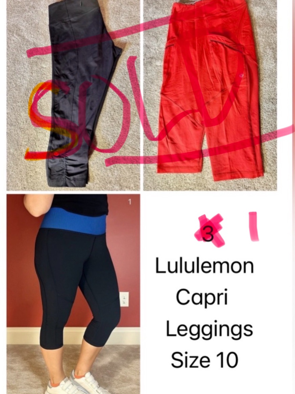 Lululemon capri length leggings (one pair)